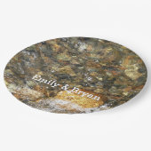 Assiettes En Carton Galets Brown et gris naturel Abstrait