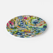 Assiettes En Carton Galets colorés Art Mosaïque (Angle)