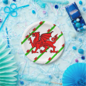 Assiettes En Carton Gallois barre le drapeau (Fête)