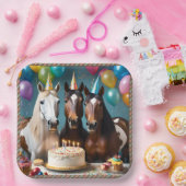 Assiettes En Carton Galloping in Fun : Un Cheval fête d'anniversaire (Fête)