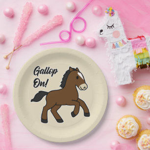 Assiettes En Carton Galopons ! Adorable design de cheval kawaii