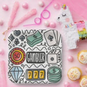 Assiettes En Carton Gambling Casino Poker (Fête)