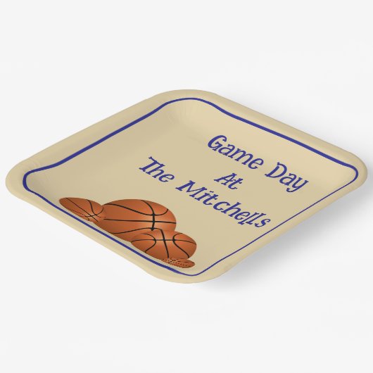 Assiettes En Carton Game Day Basketball Watch Party (Angulaire)