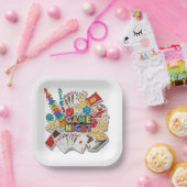 Assiettes En Carton Game Night snack (Fête)