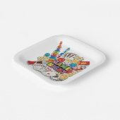 Assiettes En Carton Game Night snack (Angulaire)