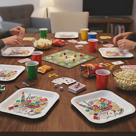 Assiettes En Carton Game Night snack