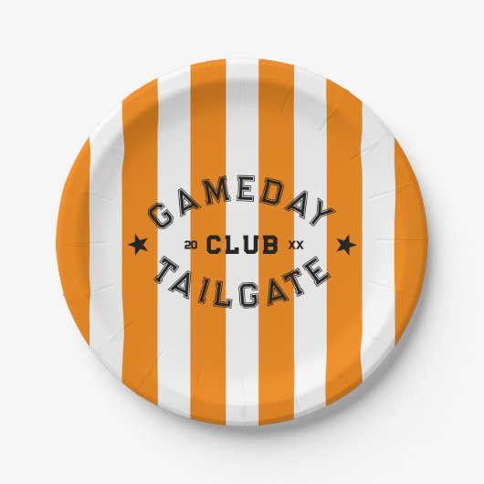 Assiettes En Carton Gameday Tailgate Club Red Stripe Custom Party (Devant)