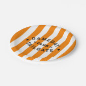 Assiettes En Carton Gameday Tailgate Club Red Stripe Custom Party (Angle)