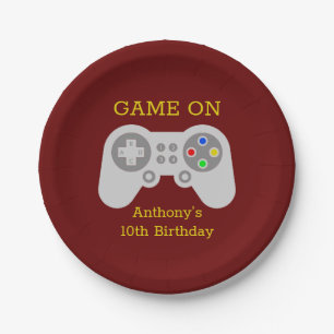 Assiettes En Carton Gamer moderne N'importe quel âge fête d'anniversai