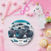 Assiettes En Carton gamins garçons voitures cool monstre camion 1er an (Fête)