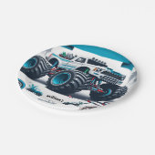 Assiettes En Carton gamins garçons voitures cool monstre camion 1er an (Angle)