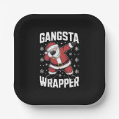Assiettes En Carton Gangsta Wrapper Dabbing Père Noël Noël (Recto)