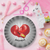 Assiettes En Carton Gants de boxe Conception Papier Plaque (Fête)