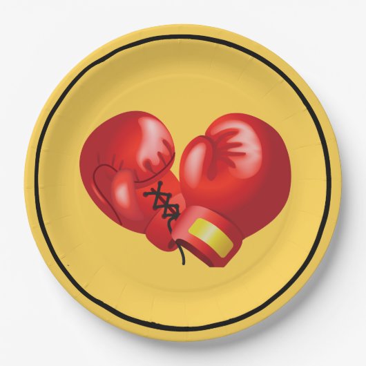 Assiettes En Carton Gants de boxe Conception Papier Plaque (Devant)