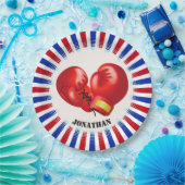 Assiettes En Carton Gants de boxe patriotique Design Papier de concept (Fête)