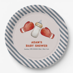 Assiettes En Carton Garçon Boxe Petit Champion Baby Shower