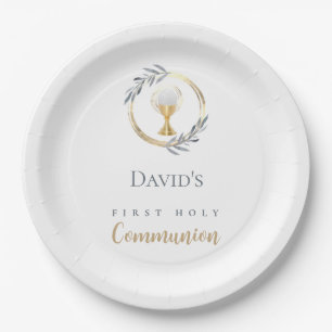 Assiettes En Carton Garçon de première communion