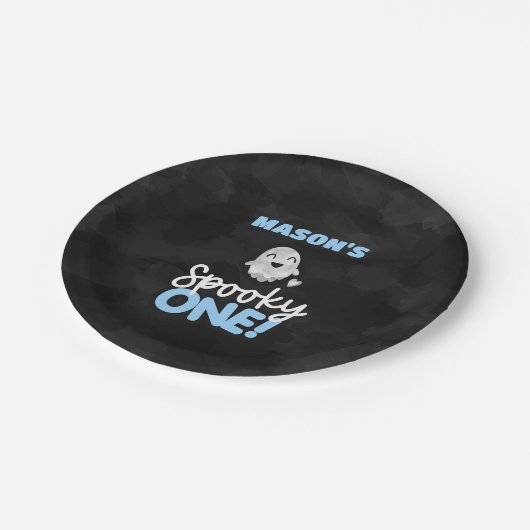 Assiettes En Carton Garçon Éffrayant une plaque d'anniversaire (Angle)