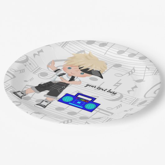 Assiettes En Carton garçon Hip hop (Angle)