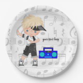 Assiettes En Carton garçon Hip hop (Devant)