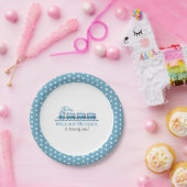 Assiettes En Carton Garçon Premier anniversaire Trains bleus (Fête)