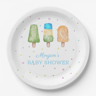 Assiettes En Carton Garçon prêt à faire la pop Baby shower d'été