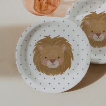 Garçon Safari Lion Bleu à pois