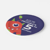 Assiettes En Carton Garçons alien 5e anniversaire plaque customisée (Angle)