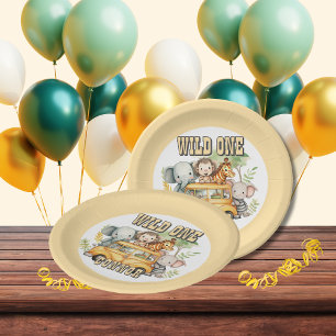 Assiettes En Carton Garçons anniversaire safari animaux sauvages