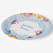 Assiettes En Carton Garçons Blue Exterspace Astronaut fête d'anniversa (Angle)