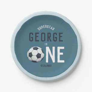 Assiettes En Carton Garçons Blue Sports Enfants 1er anniversaire