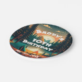 Assiettes En Carton Garçons Camping Aventure Anniversaire (Angle)