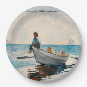 Assiettes En Carton Garçons Dans Un Dory (1880) Par Winslow Homer