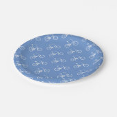 Assiettes En Carton Garçons de vélo blancs (Angle)