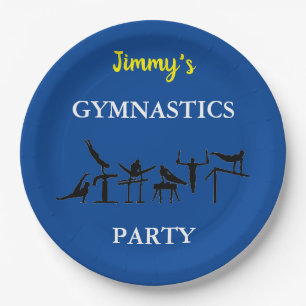 Assiettes En Carton Garçons Gymnastique Plaques de fête d'anniversaire