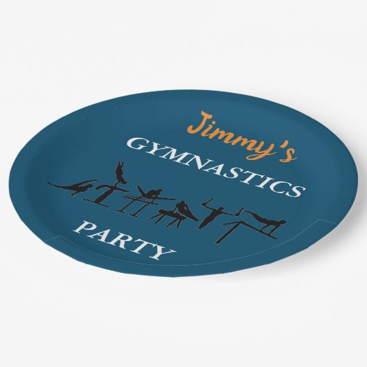 Assiettes En Carton Garçons Gymnastique Plaques de fête d'anniversaire (Angle)