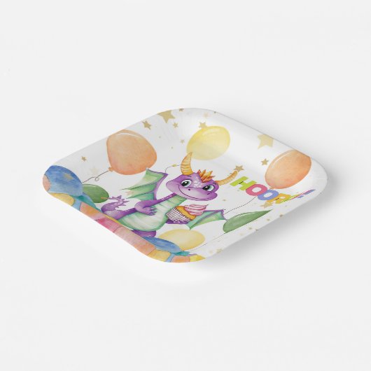 Assiettes En Carton Garçons Joli Dragon moderne Enfants Plaque en papi (Angulaire)