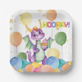 Assiettes En Carton Garçons Joli Dragon moderne Enfants Plaque en papi (Recto)