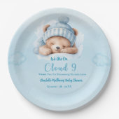 Assiettes En Carton Garçons Ours Nuage Nuage Neuf 9 Baby showers (Devant)