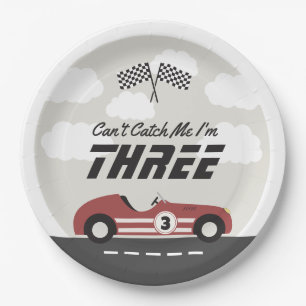 Assiettes En Carton Garçons Vintage Red Race Car fête d'anniversaire