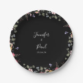 Assiettes En Carton Garden Multicolore Fleur sauvage Mariage gâteau (Devant)