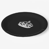 Assiettes En Carton Gardez la couronne au calme sur le noir (Angle)
