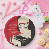 Assiettes En Carton Gardez le calme et portez des Pearls Deco Plaques  (Fête)