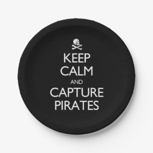 Assiettes En Carton Gardez votre calme et capturez les pirates
