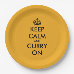 Assiettes En Carton Gardez votre calme et continuez avec un curry sur 