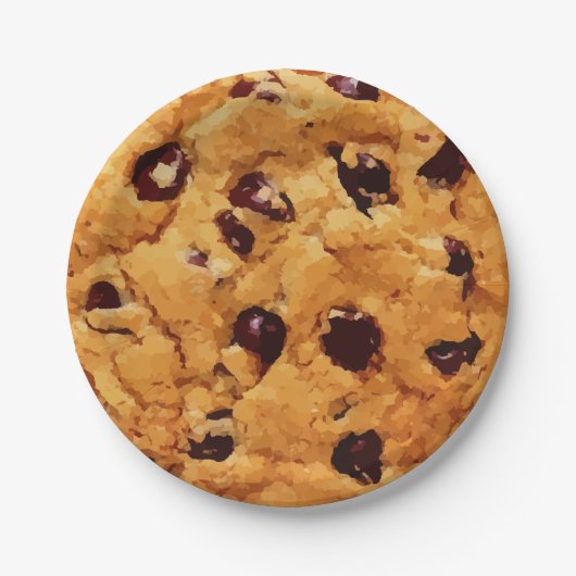 Assiettes En Carton Gâteau aux pépites de chocolat (Devant)