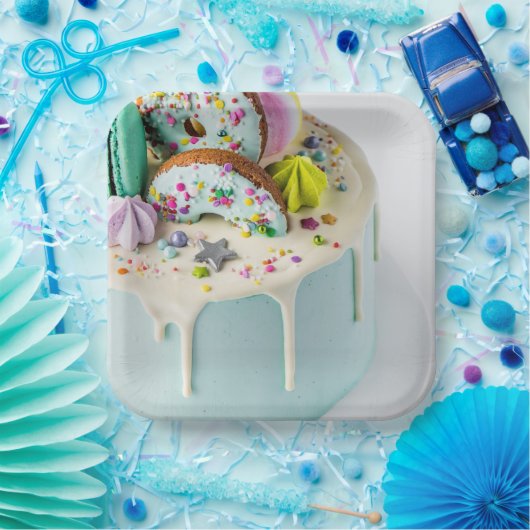 Assiettes En Carton Gâteau d'anniversaire (Fête)