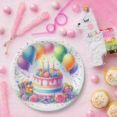 Assiettes En Carton Gâteau d'anniversaire (Fête)