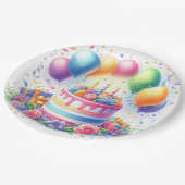 Assiettes En Carton Gâteau d'anniversaire (Angle)