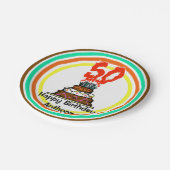 Assiettes En Carton Gâteau d'anniversaire en feu avec 50 bougies (Angle)